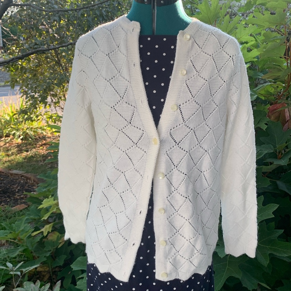 British Vogue Vintage 1960’s Ivory Cardigan